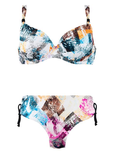 Naturana Naturana Multi Printed Tie Side Padded Wired Bikini Set