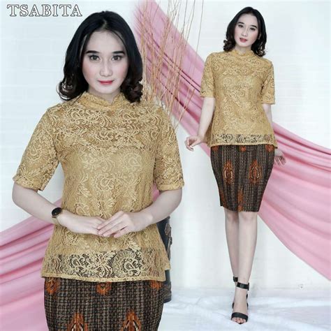 Model Kebaya Lengan Pendek Bahan Brokat Seputar Model