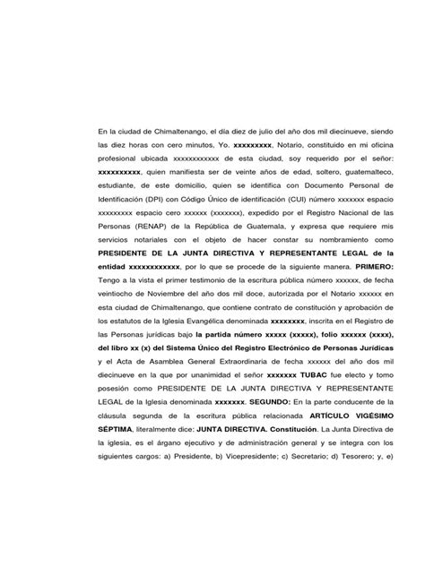 Acta De Representante Legal Pdf Regulación Presupuesto