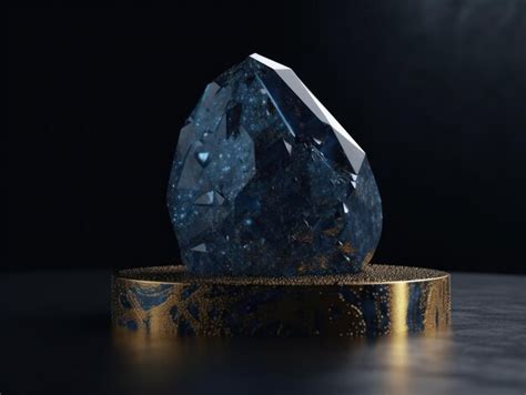 Premium Photo Dark Blue And Gold Crystal And Marble Geometrical