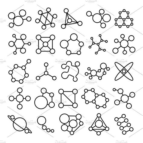 Molecules Icons And Symbols Science Symbols Science Icons Molecule