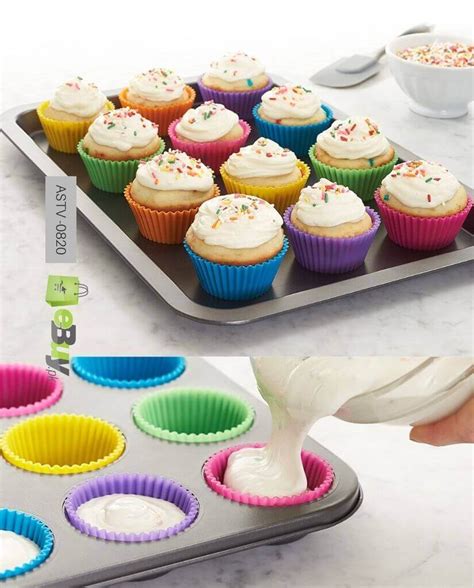 The Silicone Kitchen Reusable Baking Cups Pack Of 12 Non Toxic Bpa Free Dishwasher Safe お気に入りの