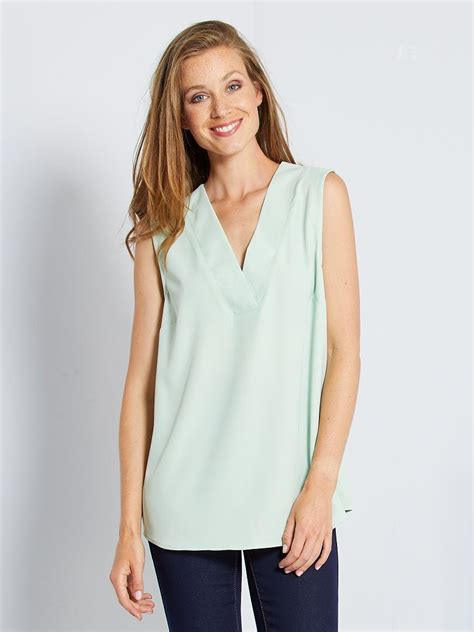 Blouse Encolure En V Vert Amande Kiabi