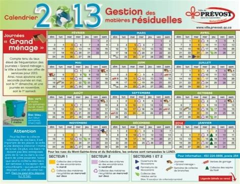 Calendrier De Gestion Des Mati Res R Siduelles Pr Vost