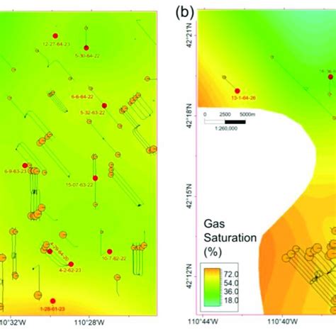 Map View Of A Effective Porosity And B Gas Saturation In