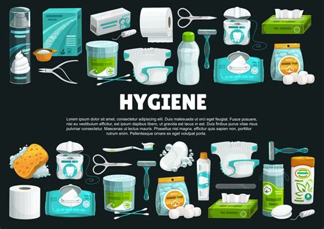 Personal Hygiene Products And Tools Vector Banner 23511977 Vector Art