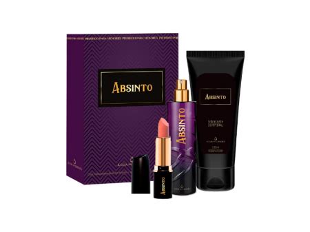 Kit Absinto Shot Feminino 3 Itens Água De Cheiro lojaparaisodarepublica