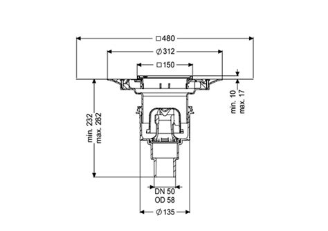 Ecoguss Project Drain DN 50 Vert Variofix Slotted Cover 48458 51