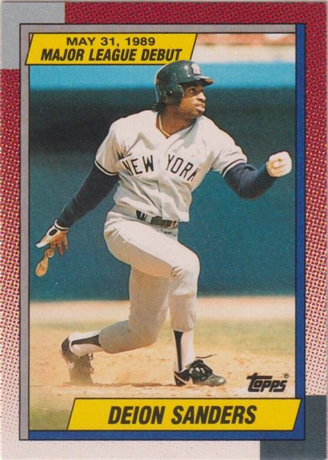 1990 Topps Major League Debut 1989 Deion Sanders New York Yankees Rc