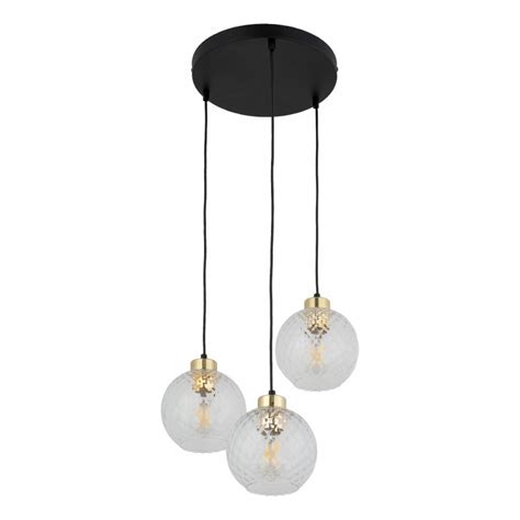 TK LIGHTING DEVON 4586 LAMPA WISZĄCA NA KOLE CZARNO ZŁOTA SZKLANE