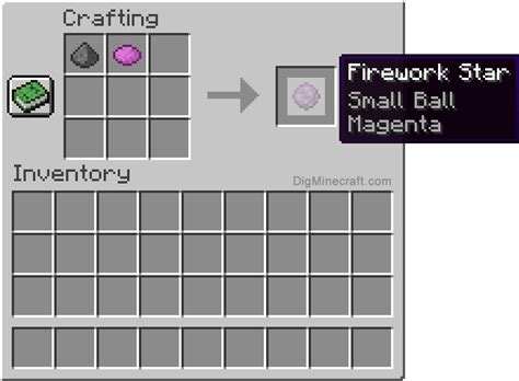 How to make a Magenta Small Ball Firework Star in Minecraft