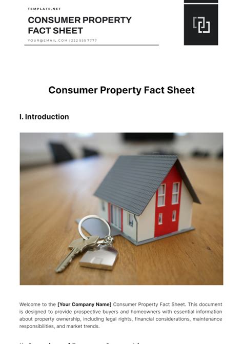 Free Consumer Property Fact Sheet Template to Edit Online