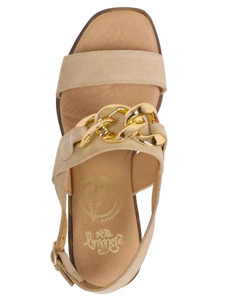 Sandalias Cadena Beige Tacón Ancho PERA LIMONERA