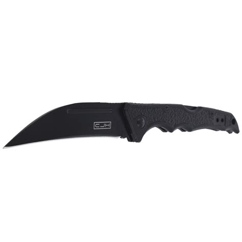 Cjh Herbertz Solingen Folding Knife Black Aluminium Black Blade