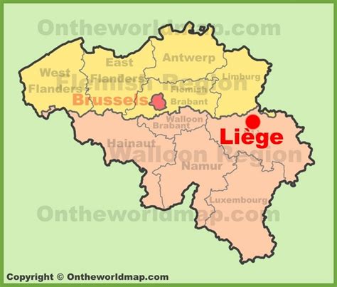 Liège location on the Belgium Map - Ontheworldmap.com