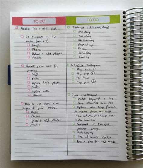 Minimalistic Planning How To Plan Your Week Using A Blank Notes Page