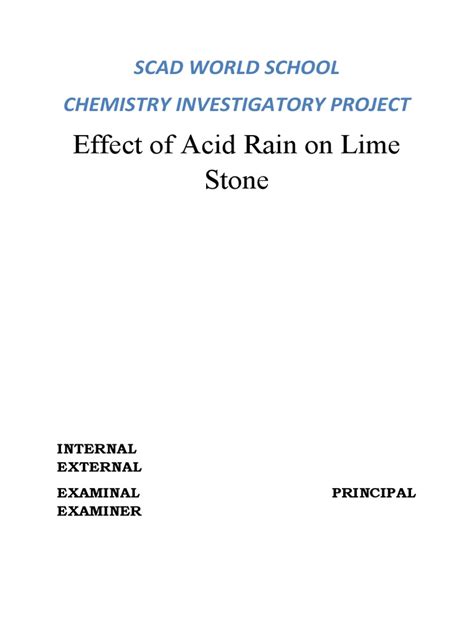 Effect Of Acid Rain On Limestone Pdf Limestone Sulfuric Acid