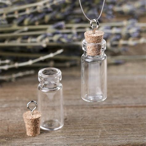 Miniature Corked Glass Bottle Charms Charms And Pendants Jewelry Making Craft Supplies