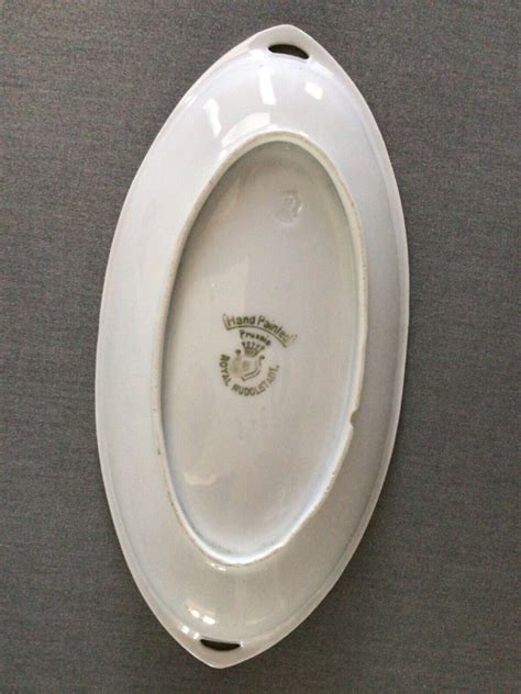 Antique Royal Rudolstadt Prussia Hand Painted Roses Relish Celery