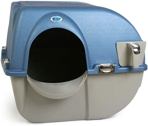 Omega Paw Elite Roll 'n' Clean Litter Box in Blue | Best Self-Cleaning Litter Boxes For Cats ...