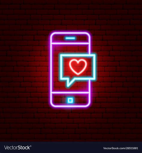 Love Phone Message Neon Sign Royalty Free Vector Image