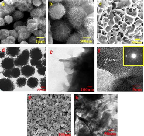 Sem Images Ac And Tem Df Of As Prepared Samples With