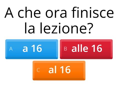 Preposizioni A Quiz