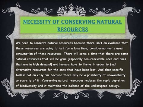 Conservation Of Natural Resources Ppt