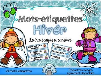 French Winter Word Wall Cards Hiver Mots Tiquettes By Caroline