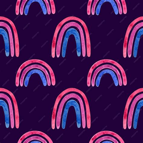 Premium Psd Bisexual Pride Seamless Pattern With Rainbows Lgbt Art