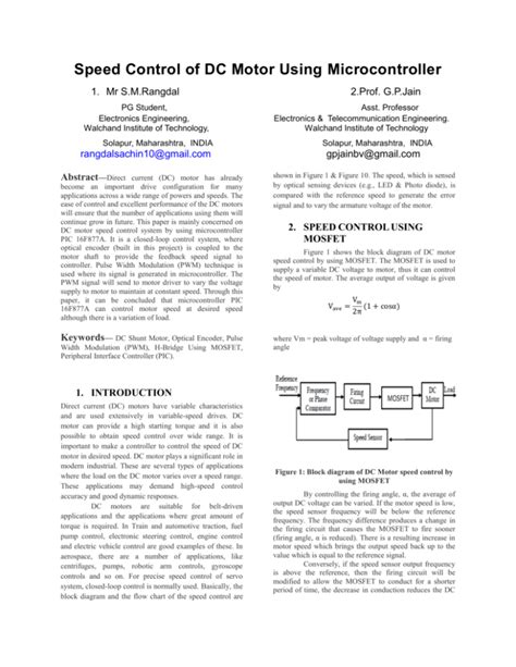 Speed Control Of Dc Motor Using Microcontroller