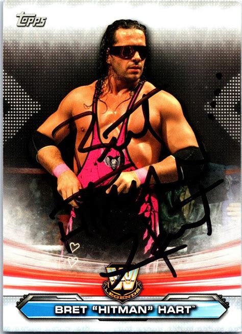 Bret Hart Autographed Wrestling Card Hit Man Wrestler Topps Wwe