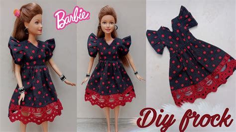 Making Beautiful Doll Frock With Ruffle Sleeves Doll Dress Making Easy