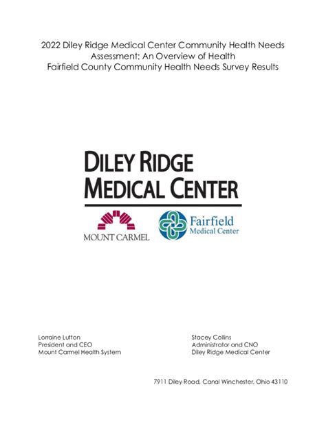 Fillable Online Community Health Assessments Diley Ridge Medical