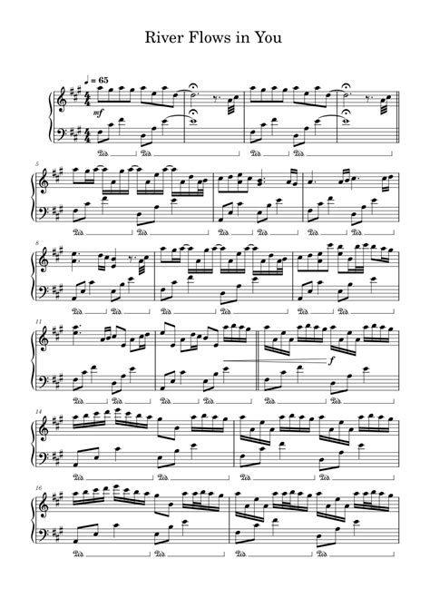 River Flows In You Yiruma Sheet Music For Piano Solo