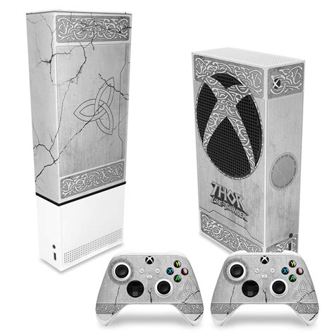 Kit Xbox Series S Capa Anti Poeira E Skin Mjolnir Thor Amor E Trov O