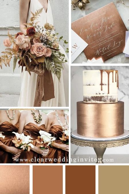 Copper Wedding Color Schemes Gold Color Palette Wedding Wedding Theme