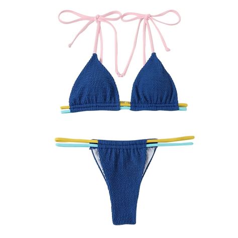 Quyuon Bikini Bathing Suits For Women Two Piece High Cut Swinsuit Cheeky Swimsuits Lace Up