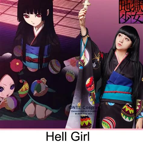 3 Styles Hell Girl Cosplay Costumes Enma Ai Kimono Mitsuganae Floral Jigoku Shoujo Fancy Party