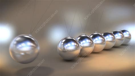 Newton's cradle, illustration - Stock Image - F025/0855 - Science Photo ...