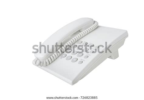 White Desk Phone Isolated On White Stock Photo 726823885 Shutterstock