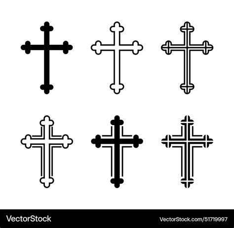 Catholic cross set silhouette of religious Vector Image