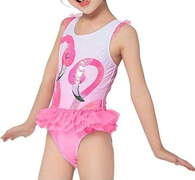 Natashas Baby Mädchen Tankini Flamingo Badeanzug Einteilig Schwimmanzug