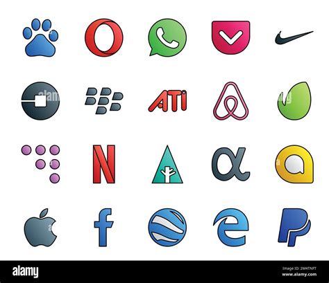 20 Social Media Icon Pack Including Apple App Net Blackberry Forrst