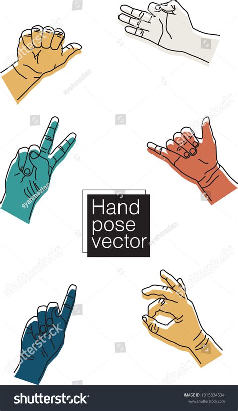 hand position set female male hands stock vector royalty