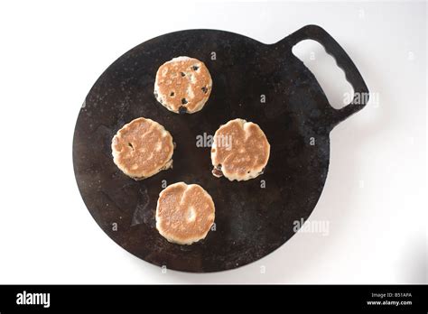 Welshcakes On A Traditional Welsh Bakestone Wales Stock Photo Alamy