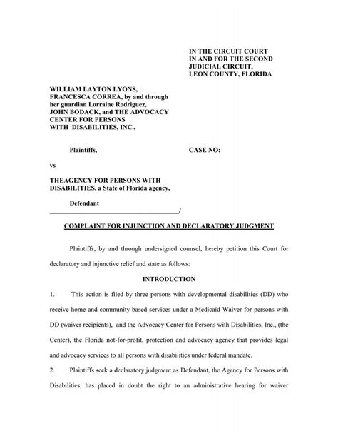 Complaint For Injunction And Declaratory Relief Enr Services Inc