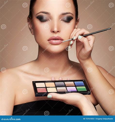 Beautiful Woman Beauty Girl With Make Upmakeup Artist Applies