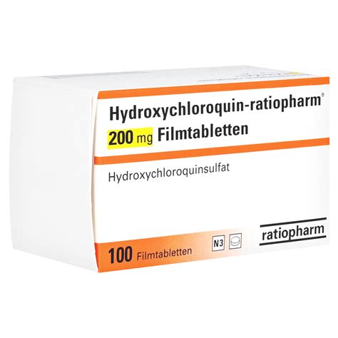 Hydroxychloroquin ratiopharm 200mg 100 Stück N3 medpex