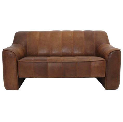 Black Leather Mid-Century Modern Loveseat at 1stDibs